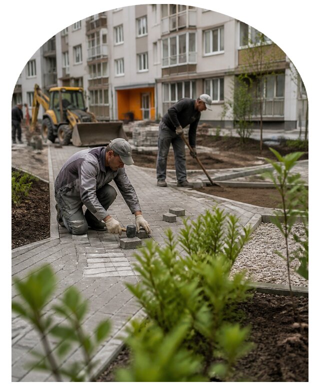 Благоустройство двора многоквартирного дома в Тобольске